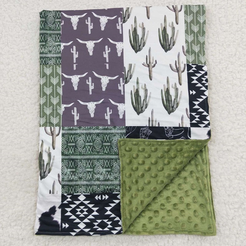 BL0064 Bull Cactus Green Baby Blanket