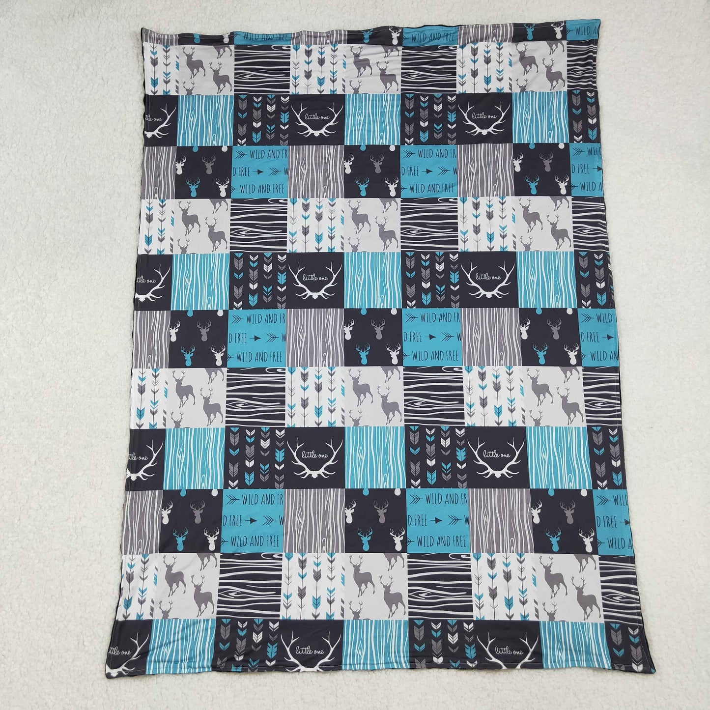 BL0074 Baby Kids Deer Hunting Checked Western Blankets D 930