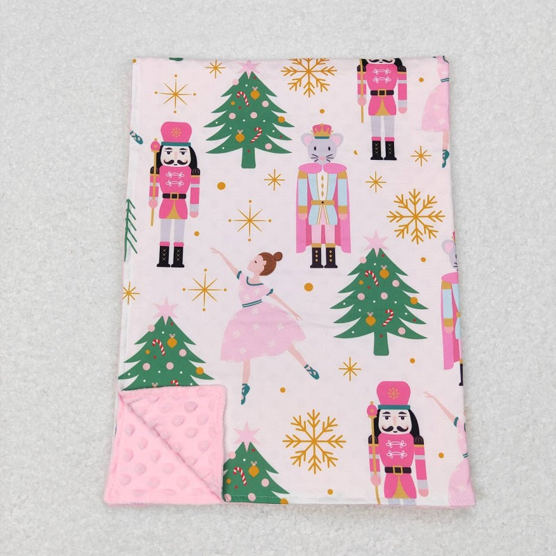 BL0086 Dancing Princess Soldier King Pink and White Baby Blanket