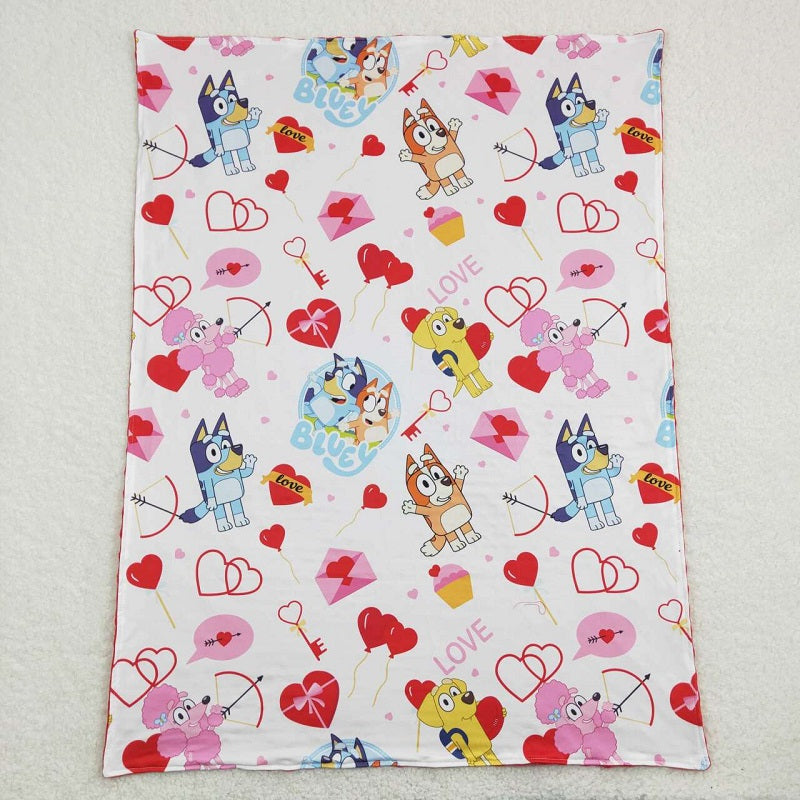 BL0116 Heart Balloon Love Letter Red Baby Blanket