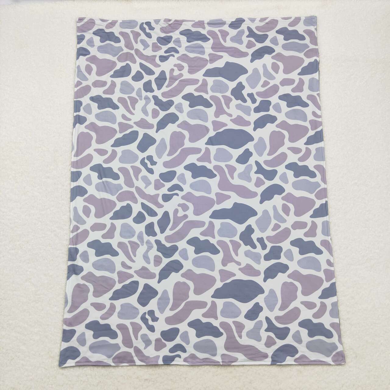 BL0145 Gray blue camouflage baby blanket