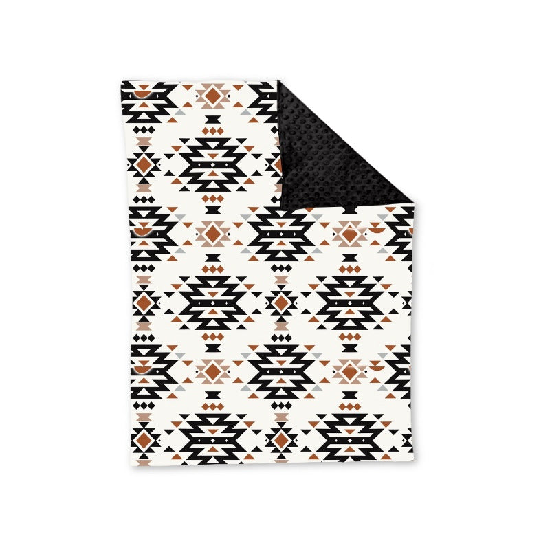 presale BL0155 Geometric Beige and Black Baby Blanket 2024 8.24