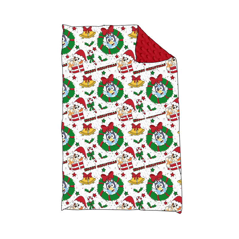 presale BL0159 merry christmas bell red and white baby blanket 2024 8.24