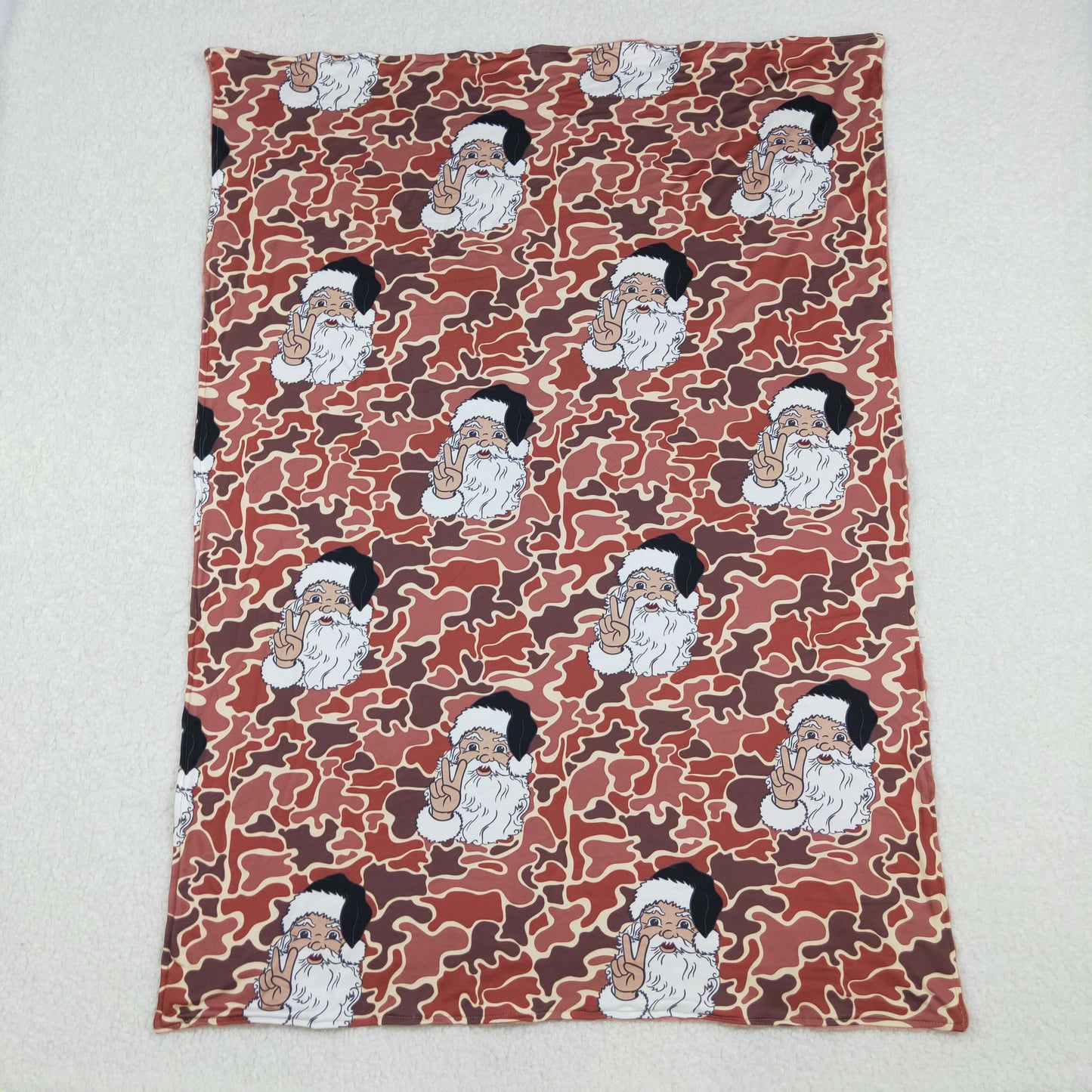 BL0162 Santa Brown Camouflage Baby Blanket D 1022