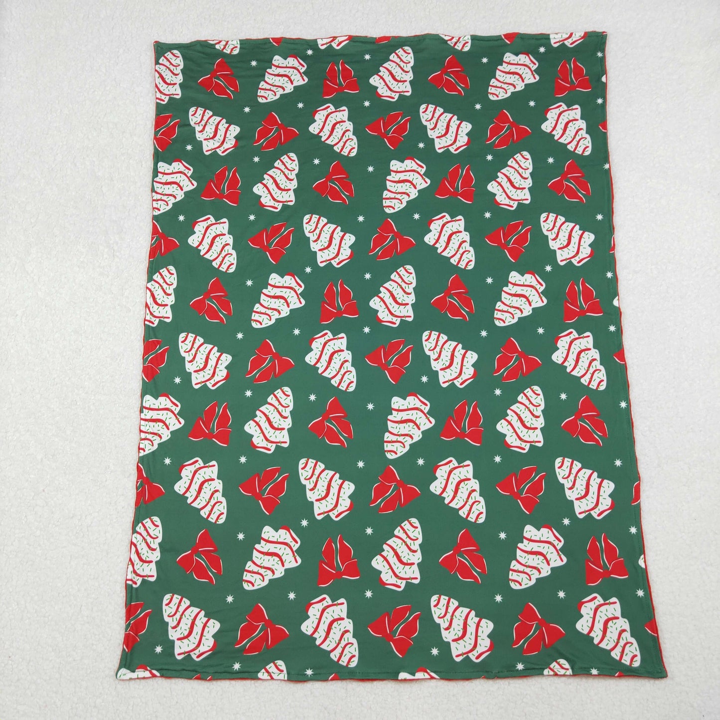 BL0172 Baby Toddler Children Christmas Tree Cake Bows Minky Blankets D 1021