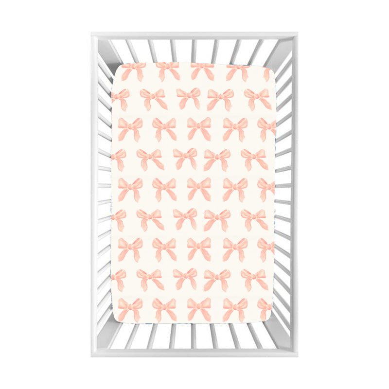 presale BL0198 Baby Toddler Girls Pink Bows Bed Sheets 2025 2.15