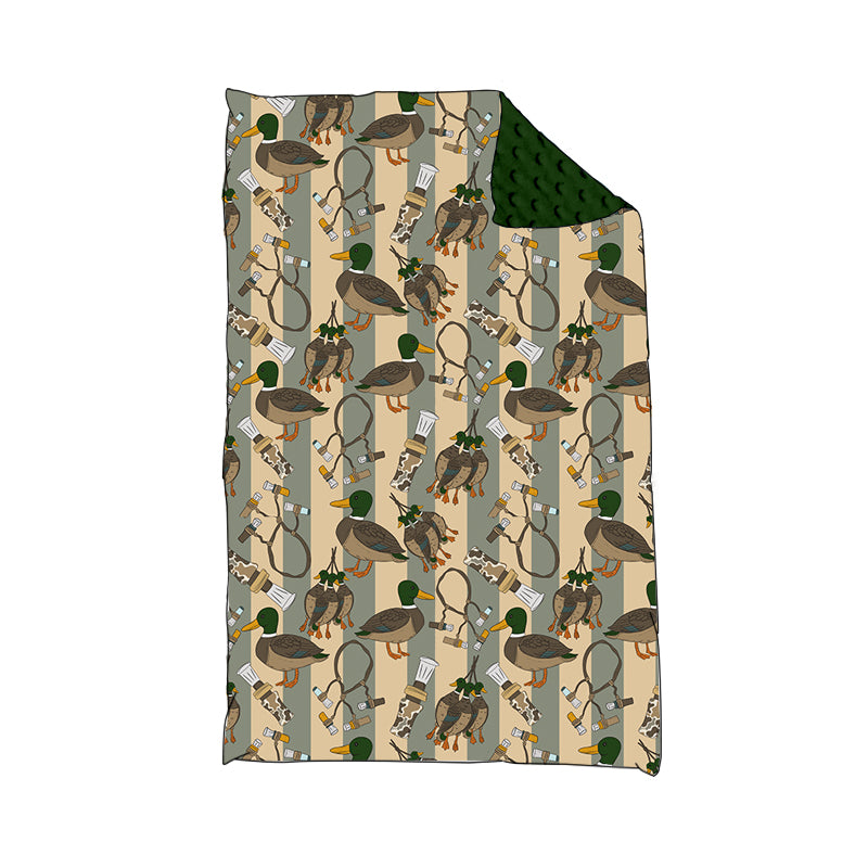 BL0211 Baby Kids Green Ducks Calls Western Blankets D927