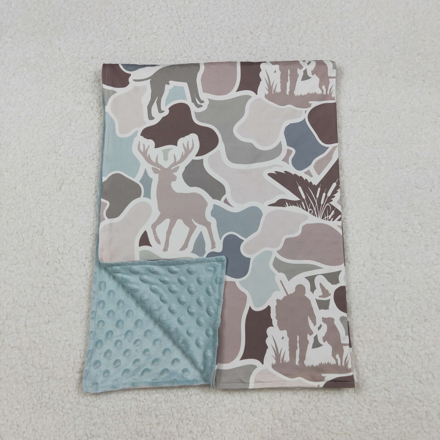 BL0212 Baby Kids Gray Deer Ducks Camo Western Hunting Blankets D 926
