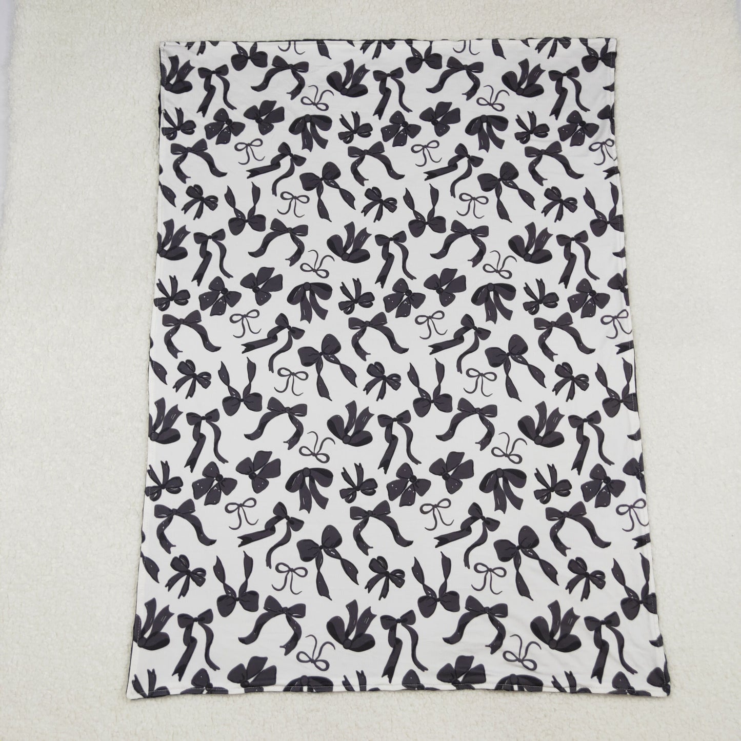 BL0217 Baby Kids Black Bows Plaid Fall Blankets D 926