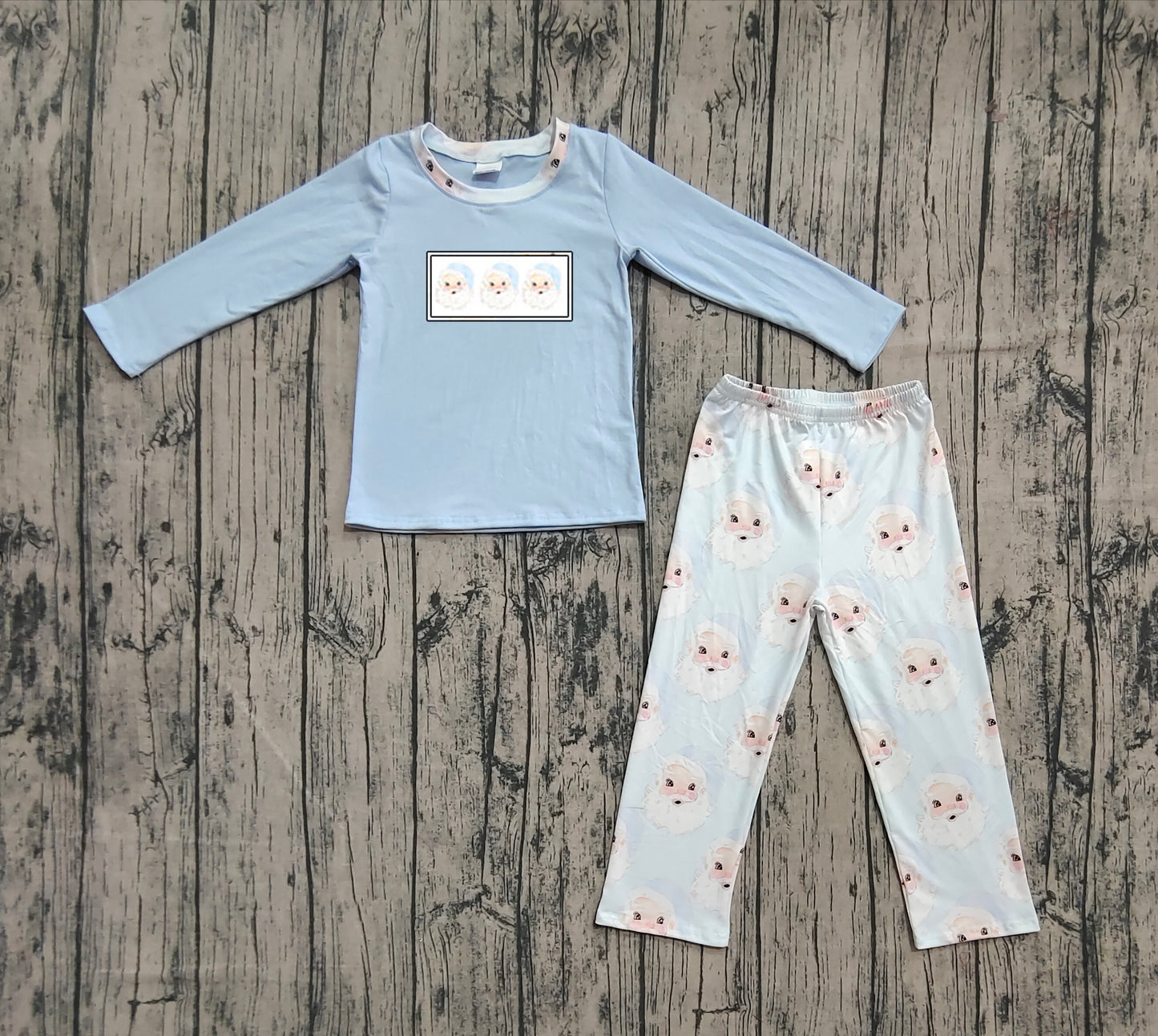BLP0505 Santa Claus Blue Long Sleeve Pants Suit D 8.4