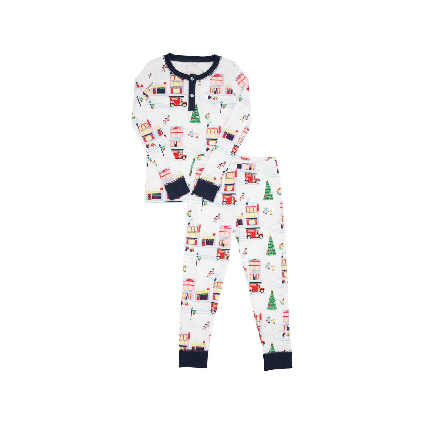presale BLP0622 Christmas Tree House Car Long Sleeve Long Pants Pajama Set