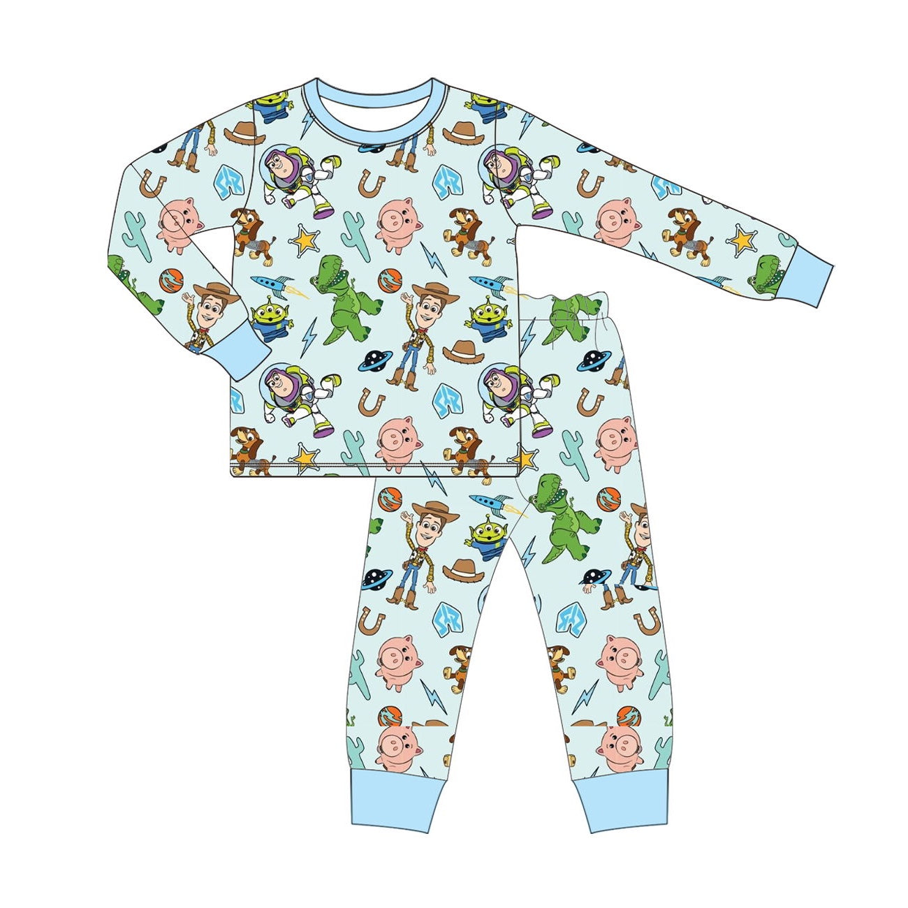 presale BLP0636 Teal Long Sleeve Long Pants Pajama Set