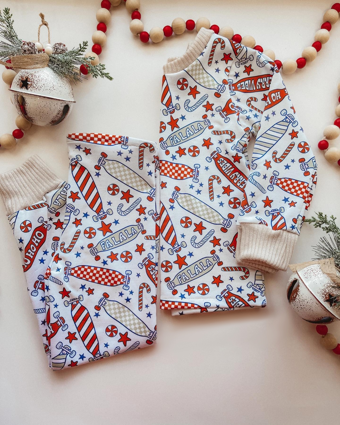 BLP0675 Skateboard Star Cane Long Sleeve Long Pants Pajama Set