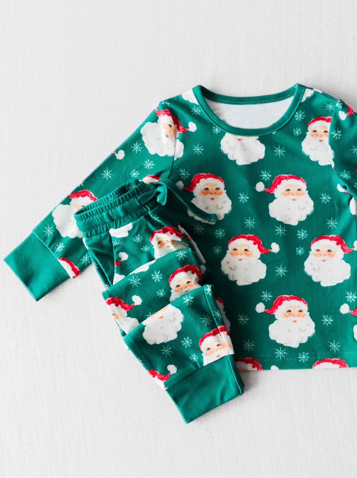 presale BLP0715 Santa Claus Snowflake Green Long Sleeve Long Pants Pajama Set 2024 7.17