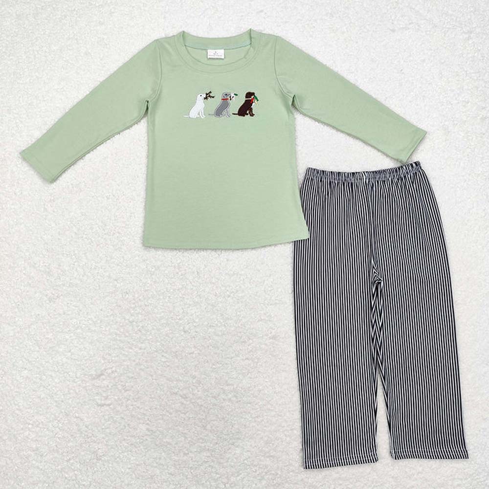 Sibling Hunting Baby Boys Embroidery Southern Tops Pants Clothes Sets D 6.28