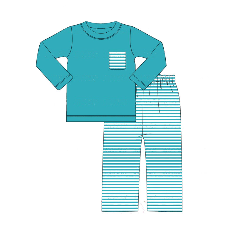 presale BLP0822 Blue striped pocket long sleeve trousers suit 2024 8.7