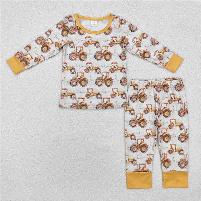 Match Brother Baby Boys Farm Trucks Bamboo Rompers Pajamas D 3.27