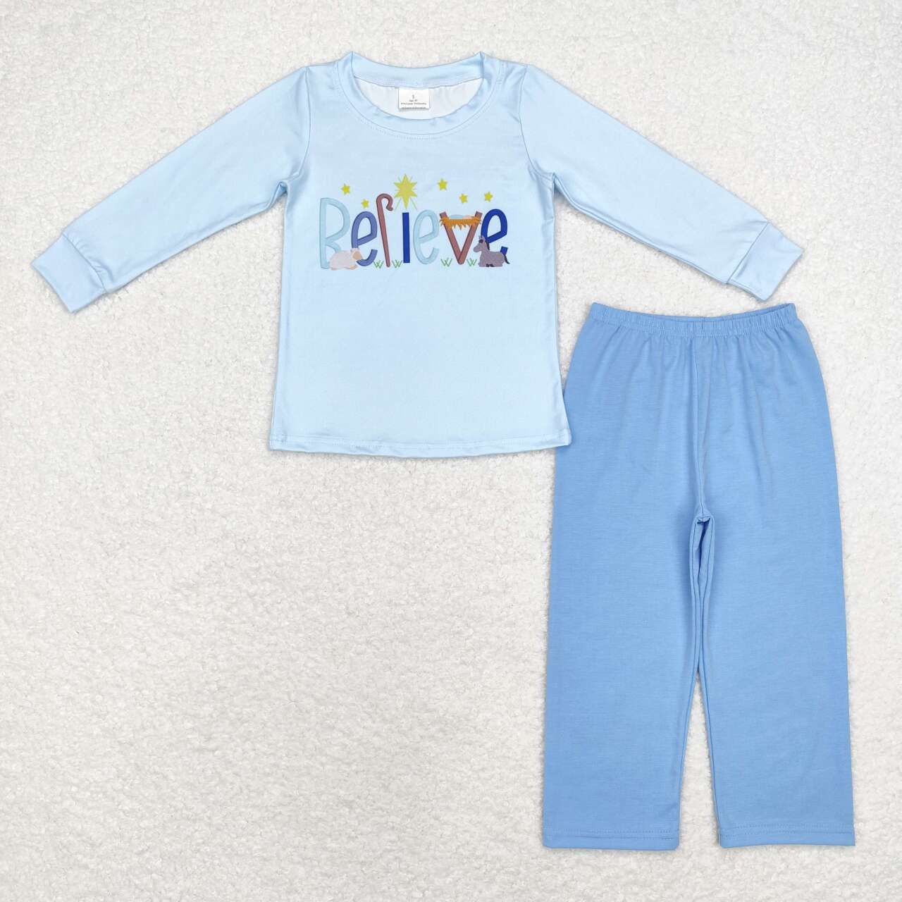 BLP0904 Light blue long-sleeved trousers suit