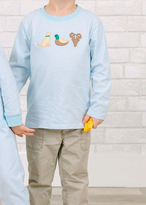 presale BLP0918 Puppy Duck Elk Blue Striped Long Sleeve Pants Suit 2024 9.3