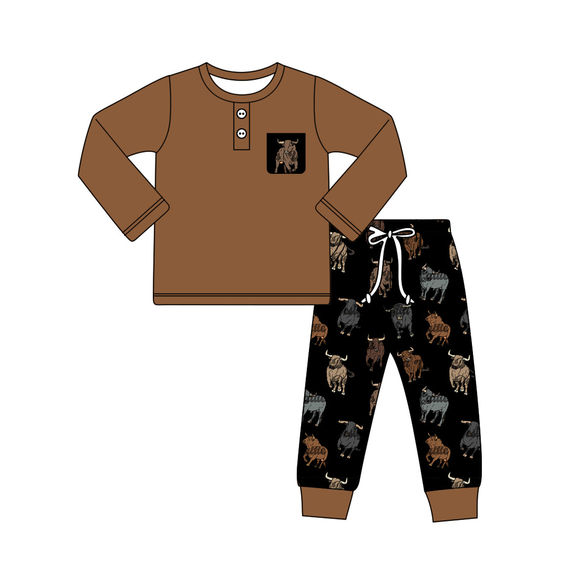 presale BLP0923 Brown and black long-sleeved trousers suit with cow pockets 2024 9.4