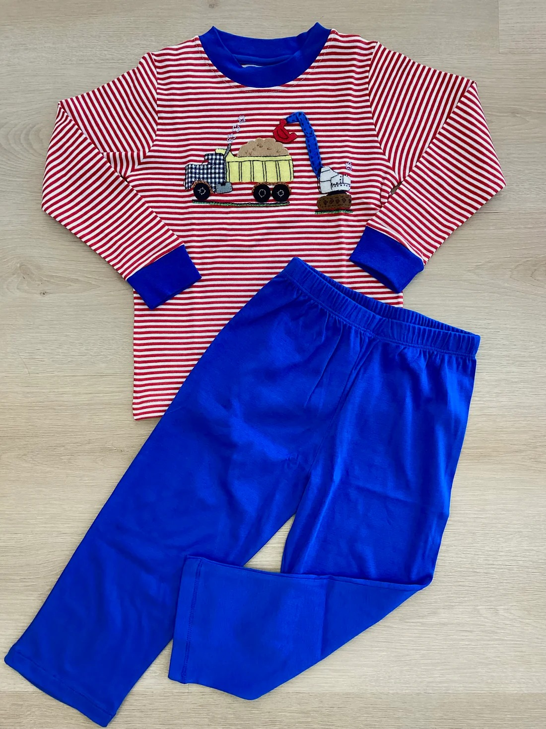 presale BLP0948 Engineering Vehicle Red Stripe Long Sleeve Royal Blue Trousers Suit 2024 9.11