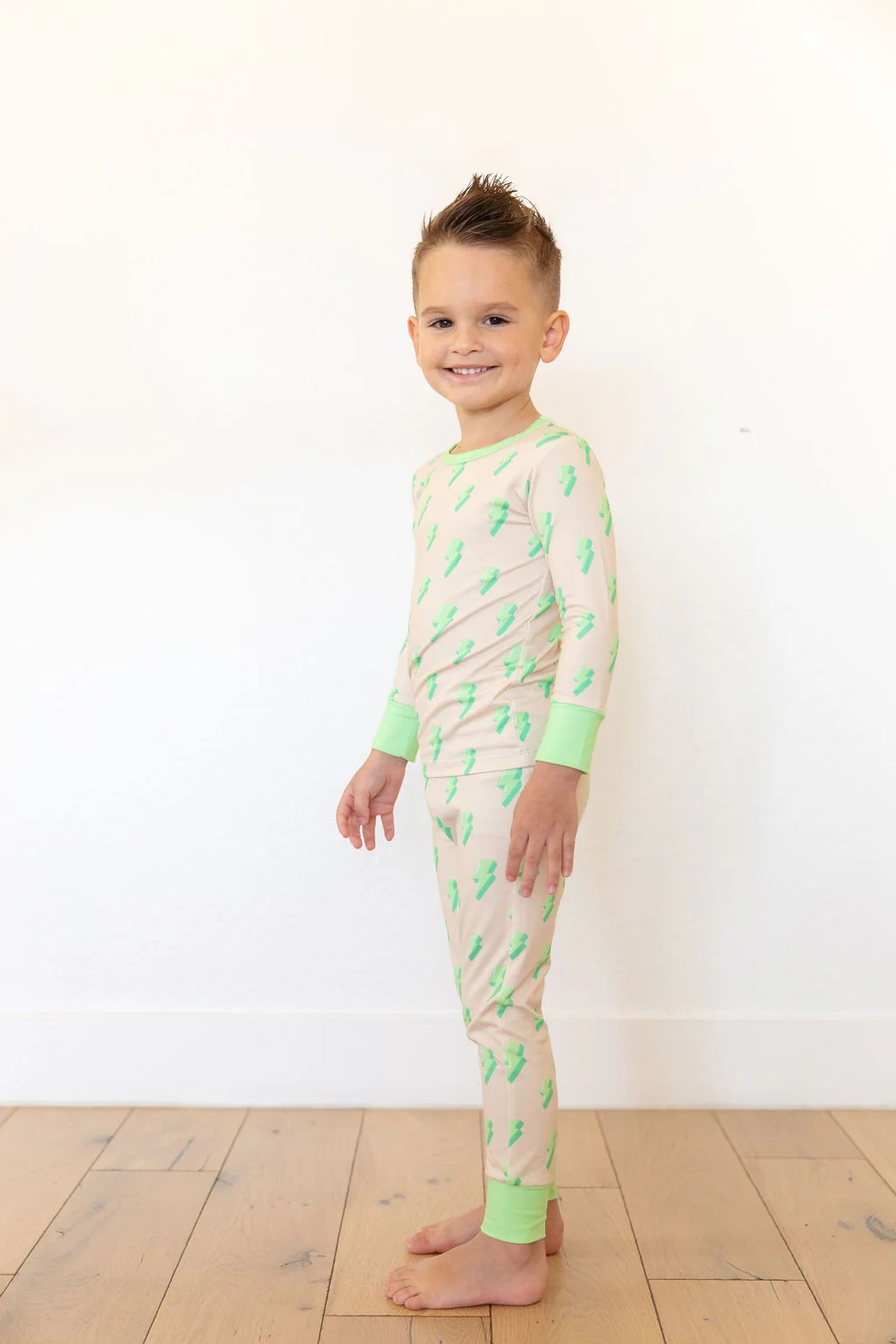 presale BLP0954 Green Lightning Long Sleeve Long Pants Pajama Set 2024 9.14