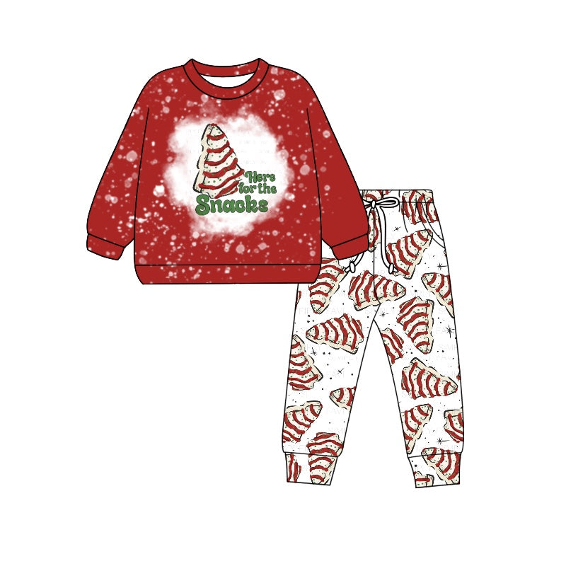 presale BLP0983 Christmas Tree Cookie Red Long Sleeve Pants Suit 2024 9.19