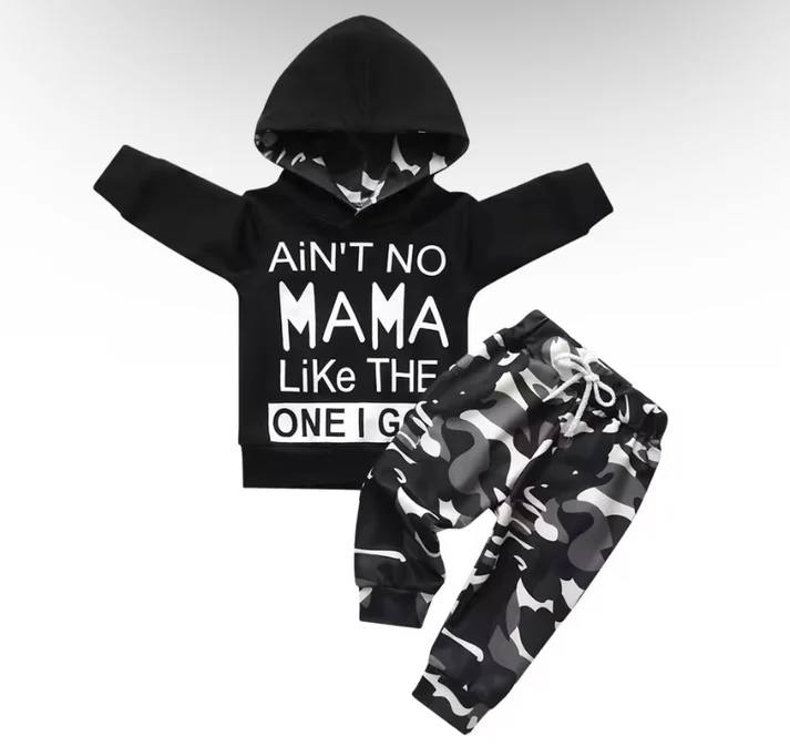 presale BLP1017 Black hooded long-sleeved trousers suit with lettering camouflage 2024 9.28