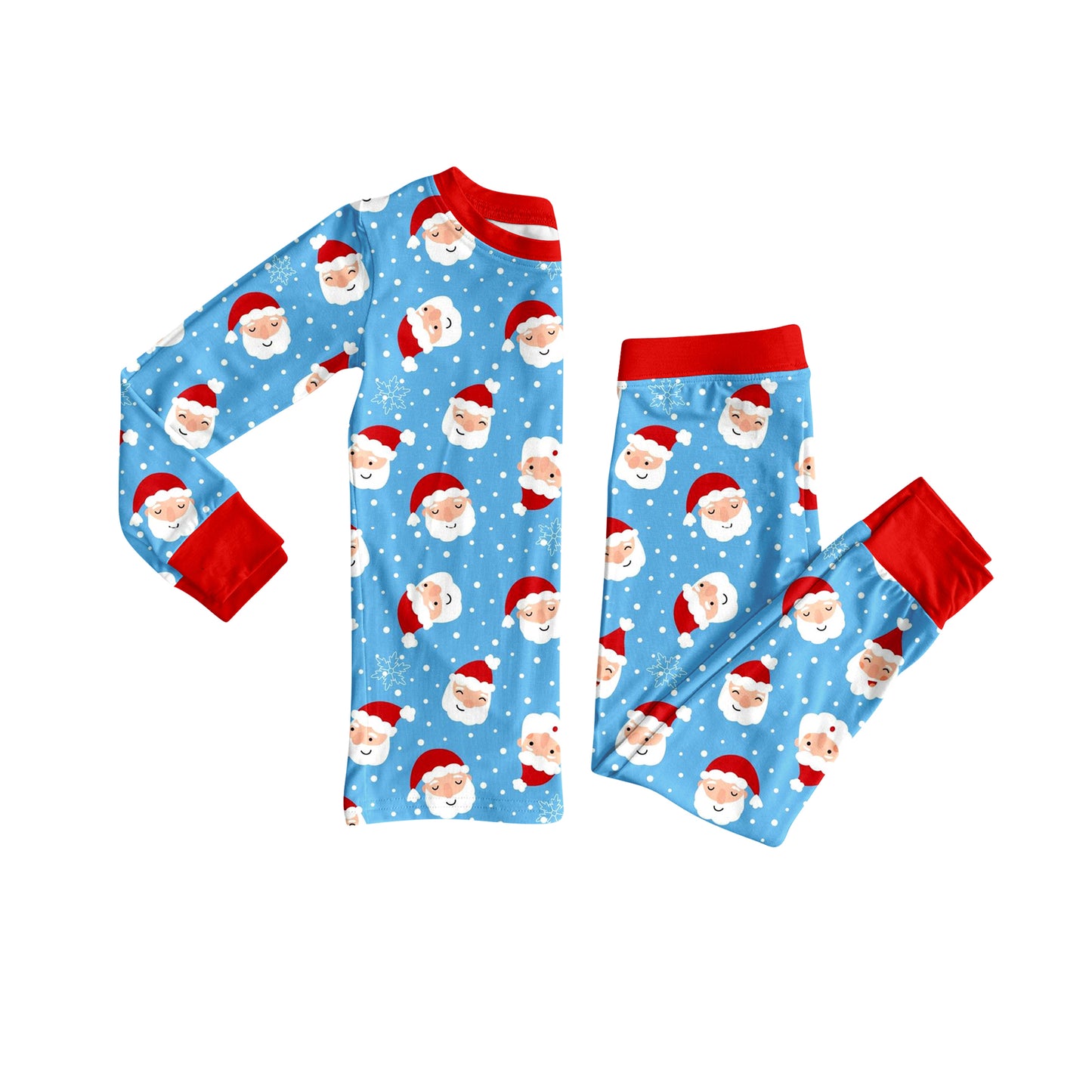 presale BLP1158 Baby Boys Long Sleeves Christmas Hats Santa Top Pant Pajamas Set D 7.1