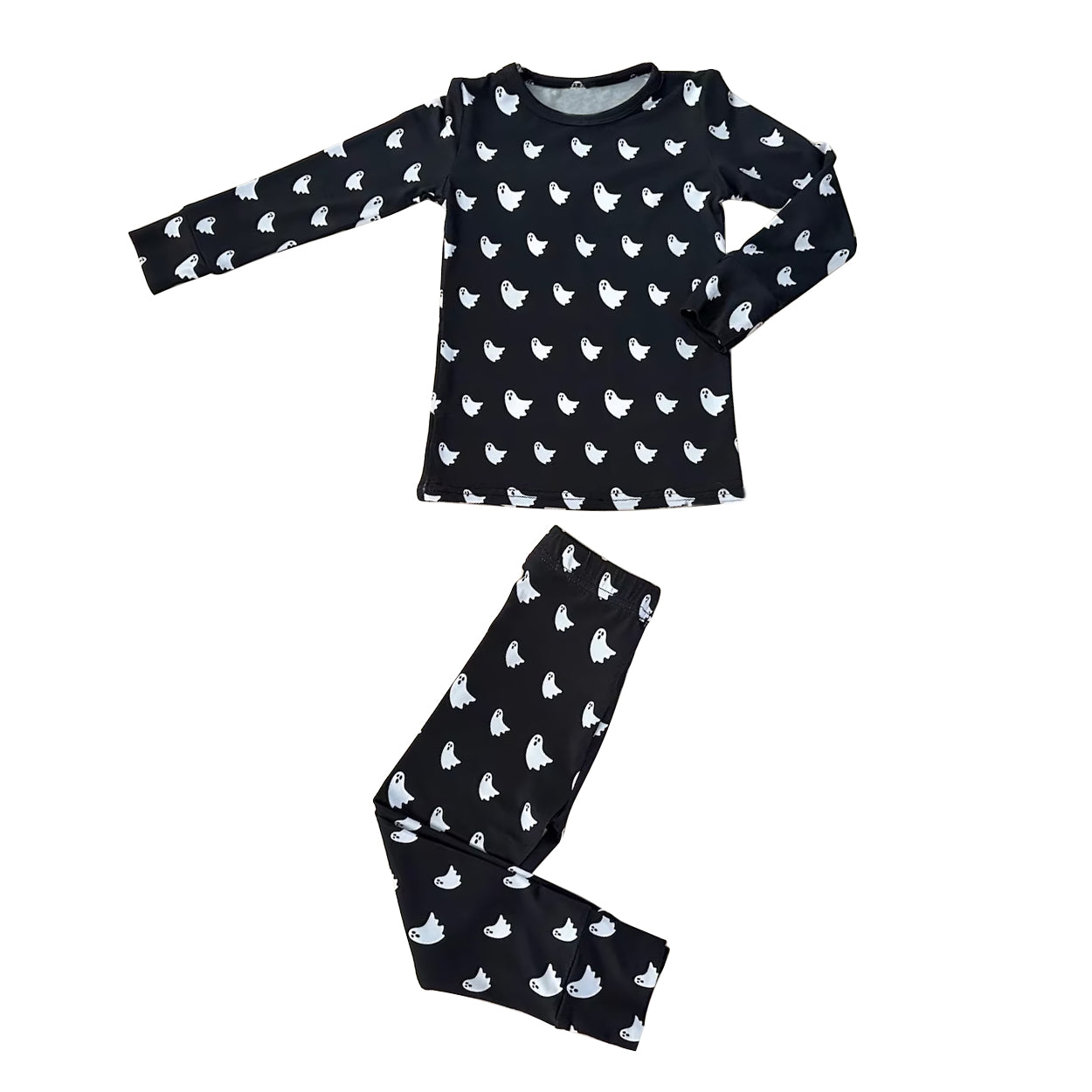 presale BLP1165 Baby Boys Long Sleeves Ghosts Plaid Top Pant Pajamas Set D 7.4