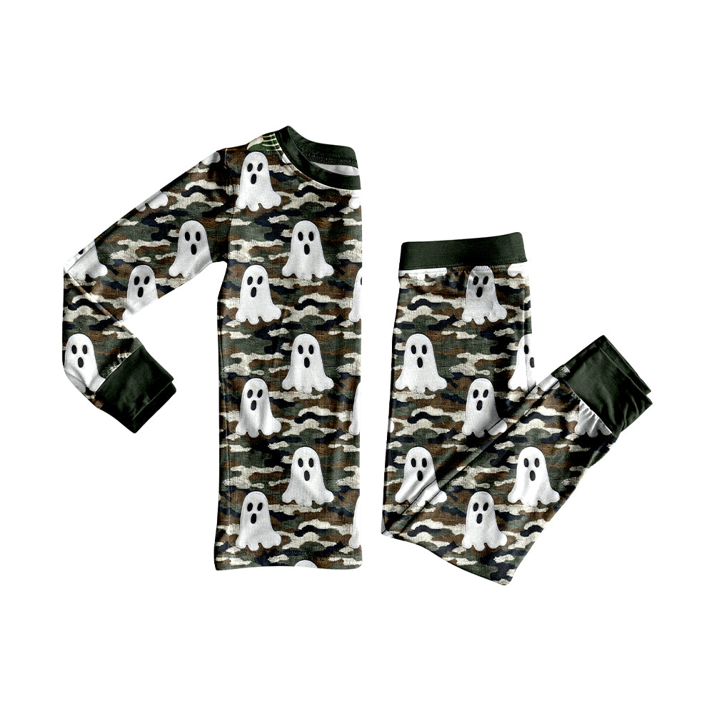presale BLP1185 Baby Boys Long Sleeves Green Camo Ghosts Top Pants Pajamas Set D 7.16