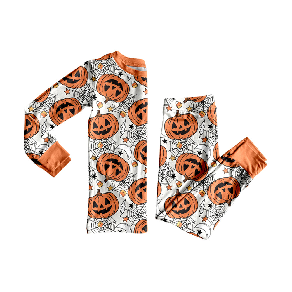 BLP1210 Baby Boys Ghost Pumpkins Top Pants Halloween Pajamas Set D 903