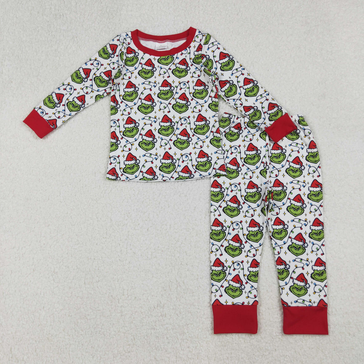 Sibling Baby Boys Green Faces Lights Christmas Pajamas Sets Zipper Footie Rompers D 919