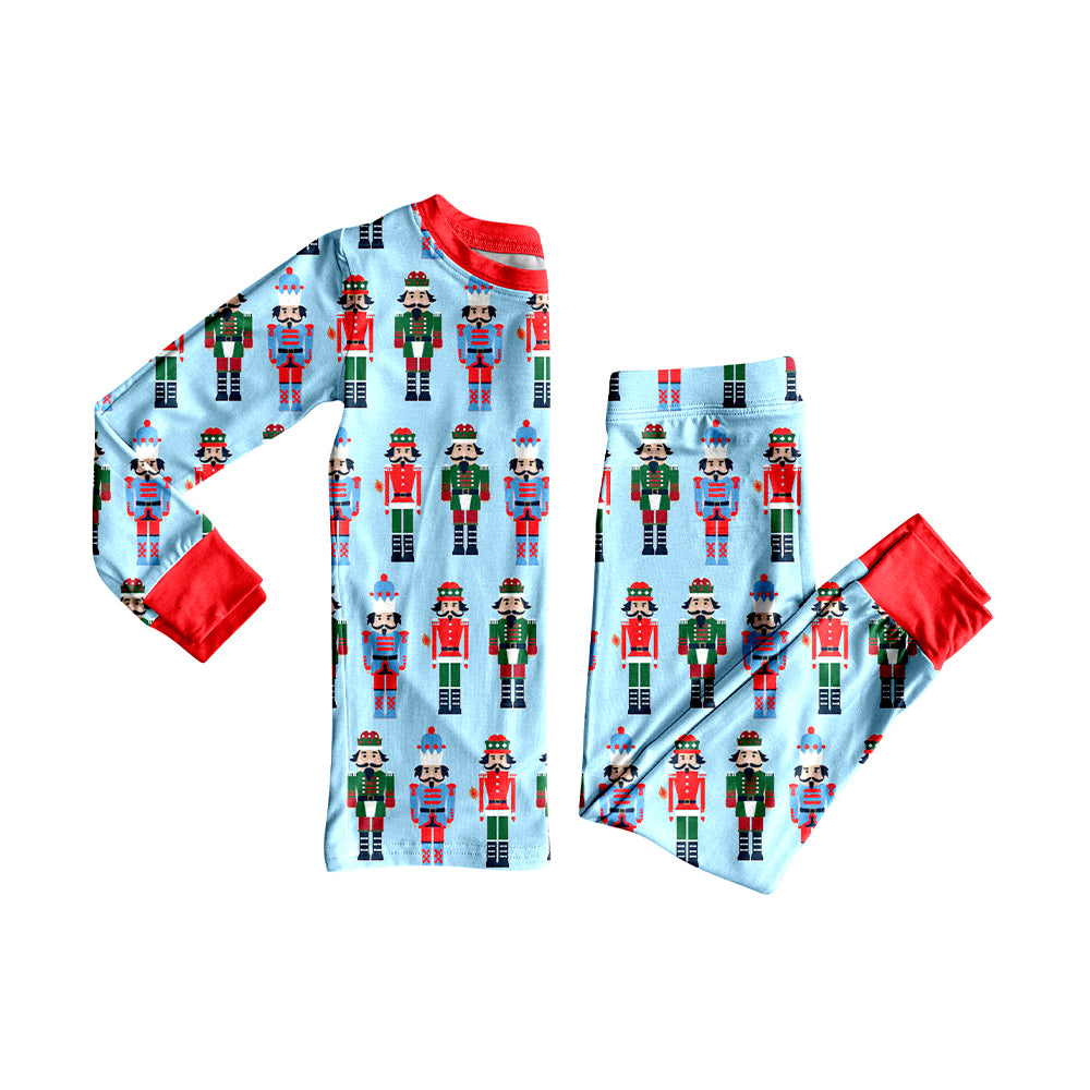 presale BLP1242 Baby Boys Colorfull Soldiers Plaud Top Pant Pajamas Set D 906