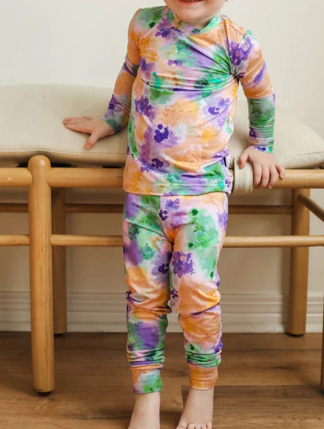 presale BLP1294 Baby Boys Mardigras Camo Print Top Pants Pajamas Sets D 915