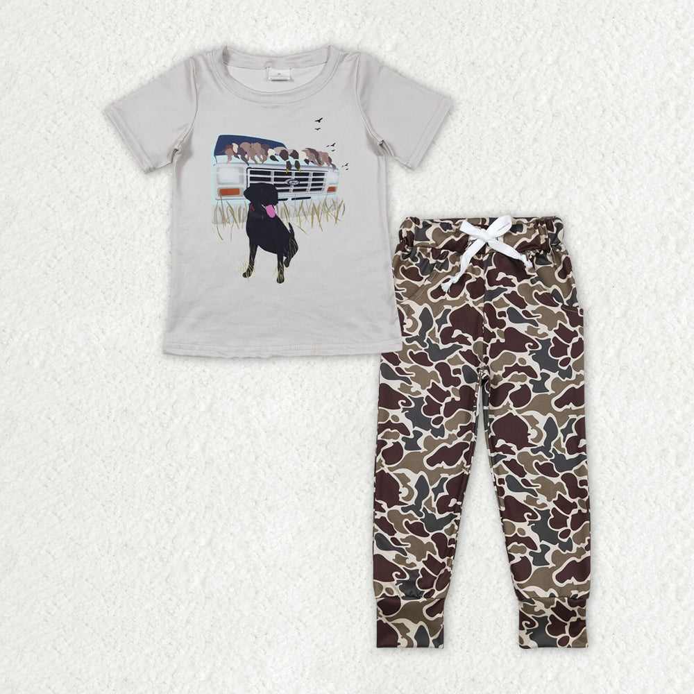 Duck puppy light-colored short-sleeved camouflage brown-green beige trousers suit BT0423+P0433