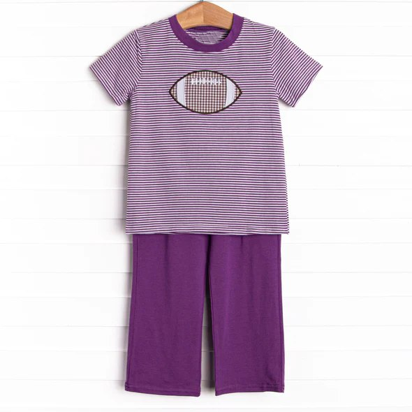 presale BSPO0471 Rugby Purple Striped Short Sleeve Pants Suit 2024 7.22