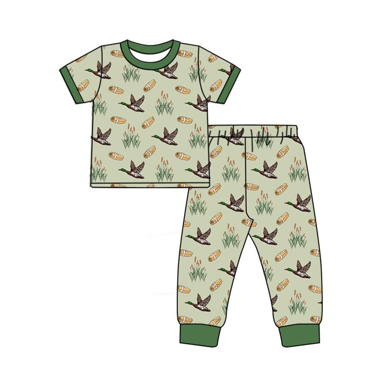 presale BSPO0635 Baby Boys Green Ducks Calls Top Pants Hunting Pajamas Sets D 1127