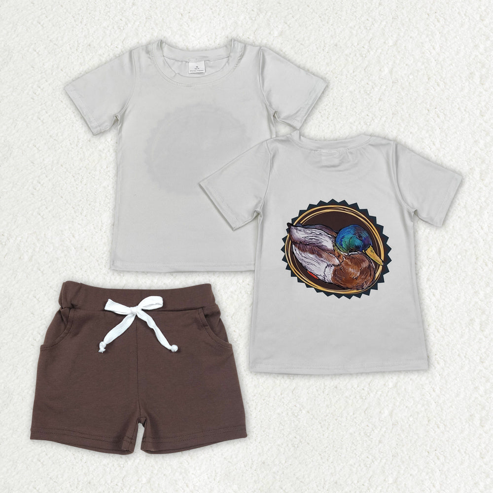 BSSO1133 Baby Boys Duck Hunting Top Pocket Shorts Clothes Sets