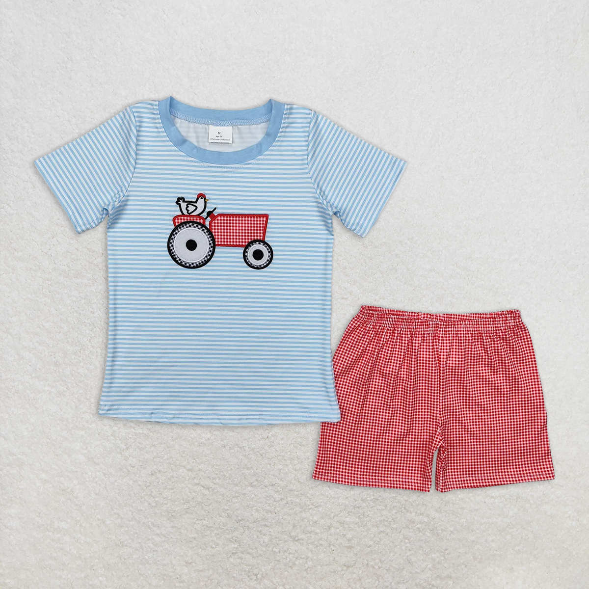 Match Embroidery Girls Baby Boys Farm Chicken Rompers Clothes Suits D 4.10