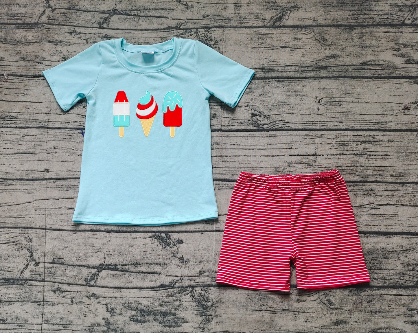 BSSO1269 Baby Boys Popstick Shirt 4th Of July Shorts Sets D 3.21