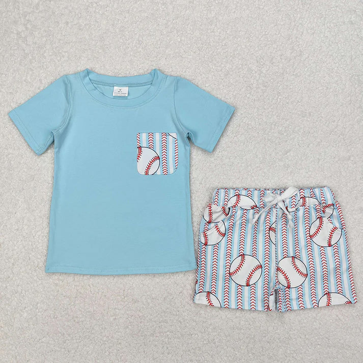 Sibling Baby Boys Baseball Stripes Rompers Outfits Sets D 7.22