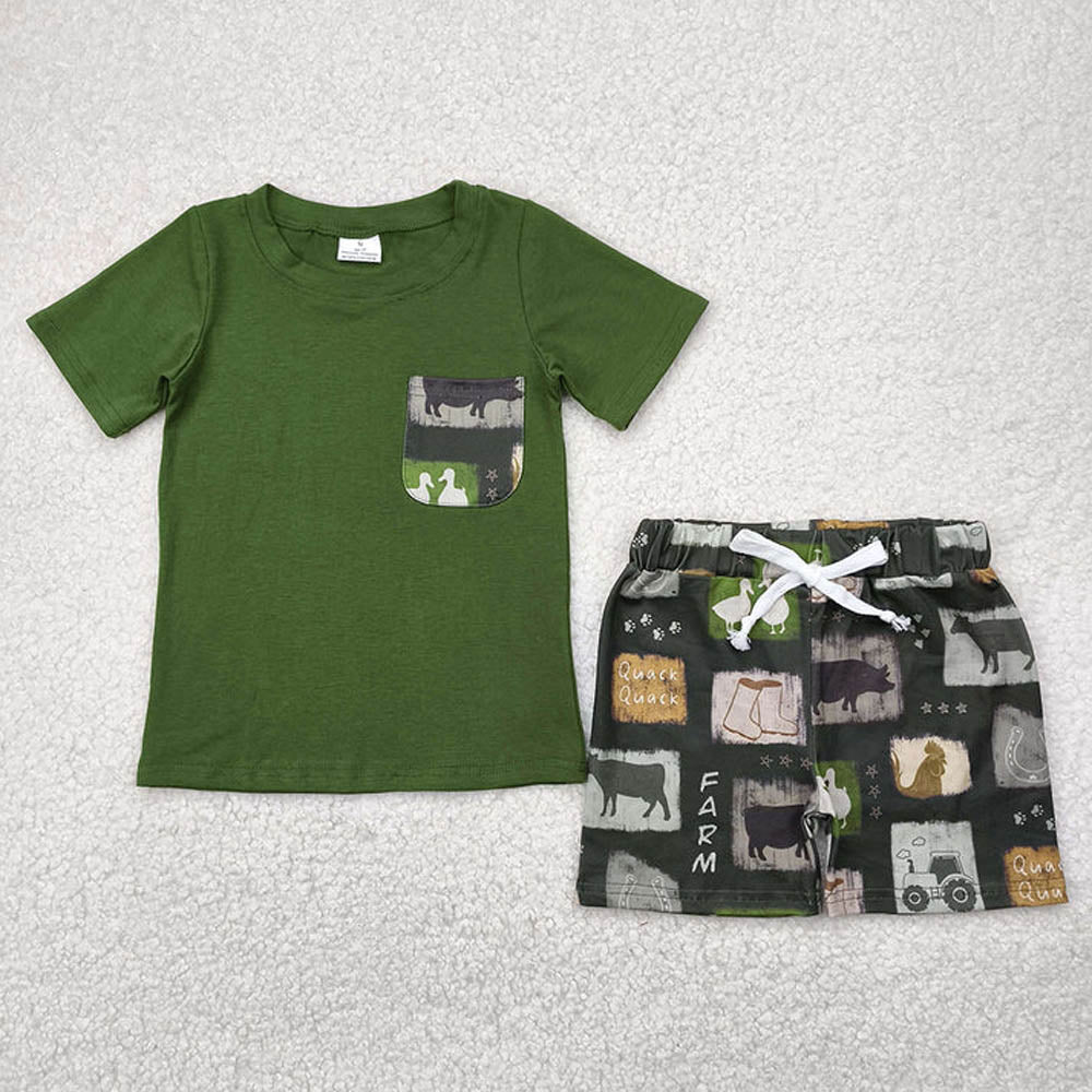 Sibling Baby Boys Western Cow Farm Rompers Outfits Sets D 7.8