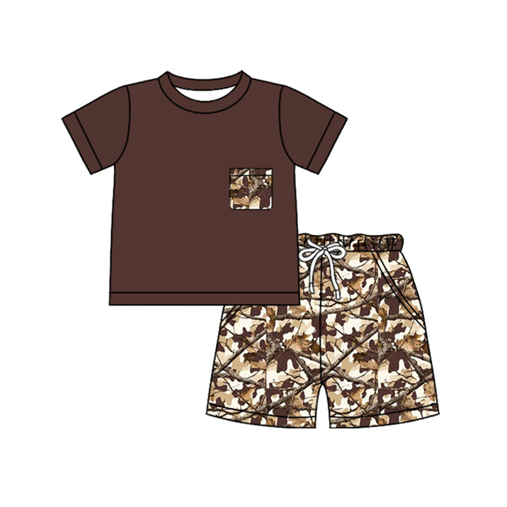 Pre order baby boy camo shorts set