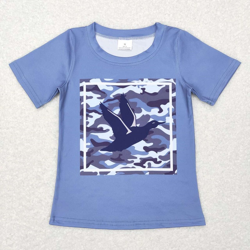 BT0438 Duck Camouflage Blue Short Sleeve Top