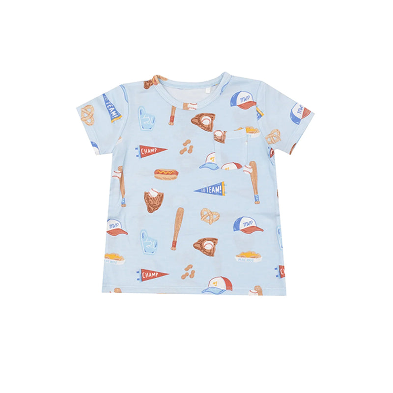 BT0665 Baseball Hat Pocket Short Sleeve Top