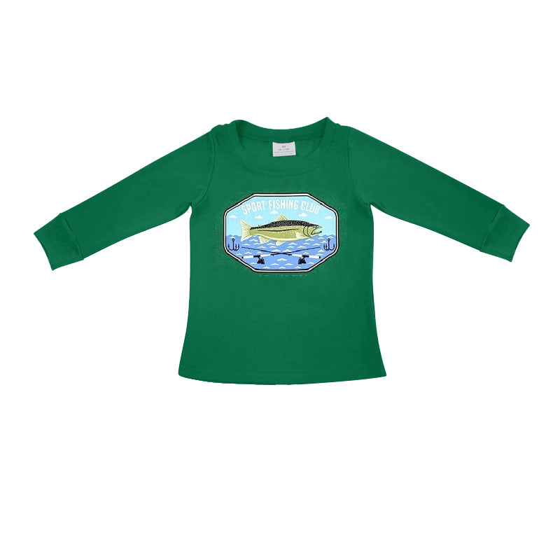 presale BT0728 Fishing green long sleeve top