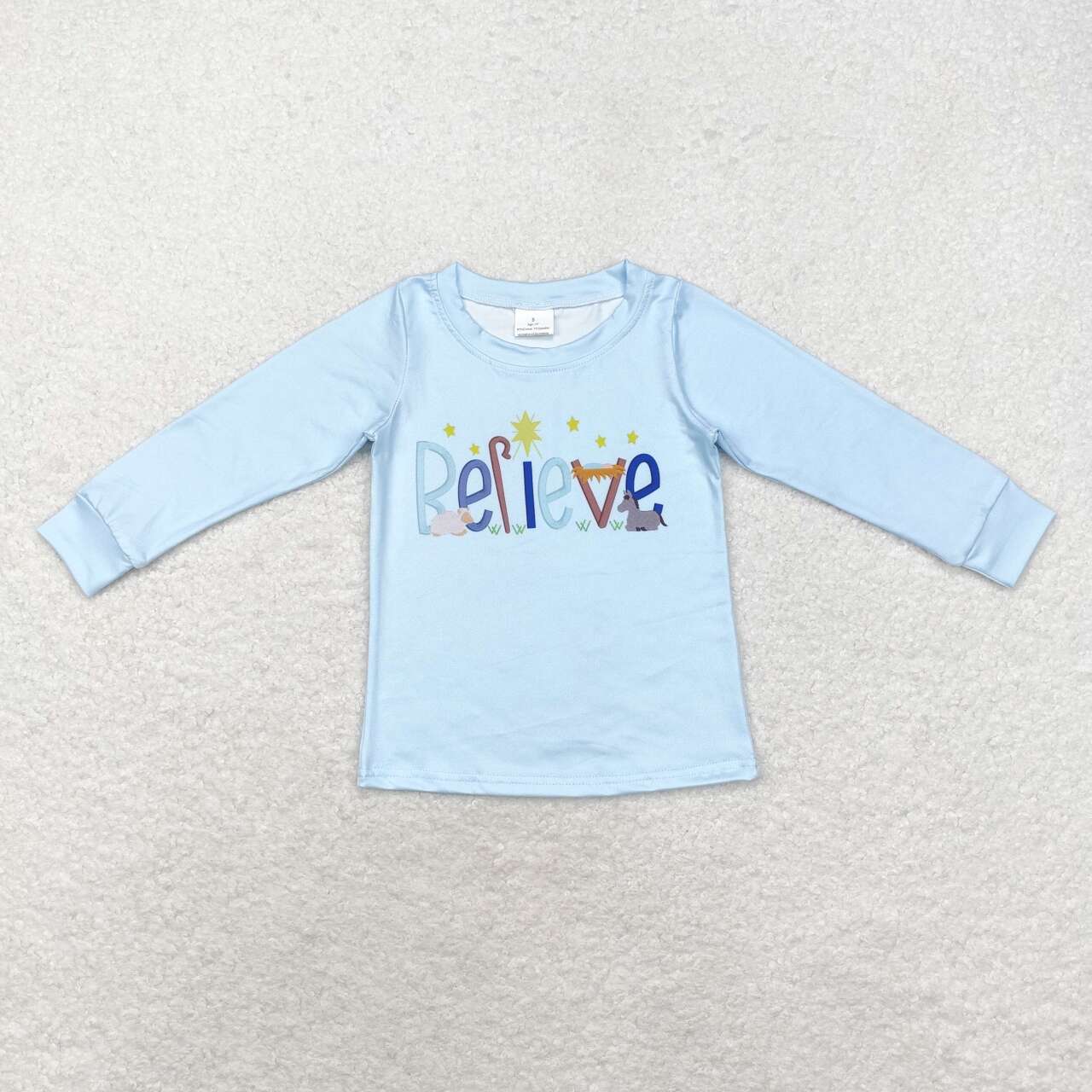 BT0775 Jesus Light Blue Long Sleeve Top