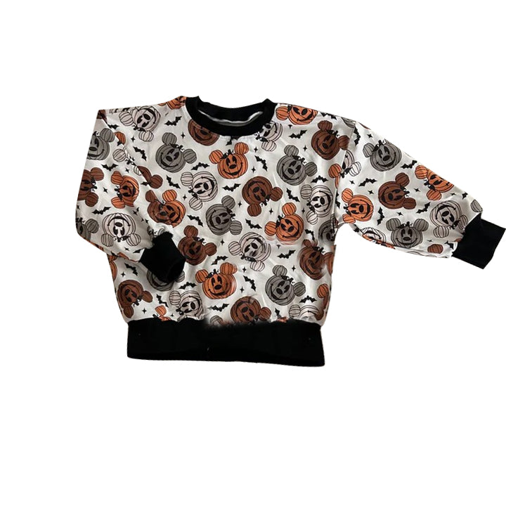 presale BT0788 Halloween Bat Long Sleeve Top