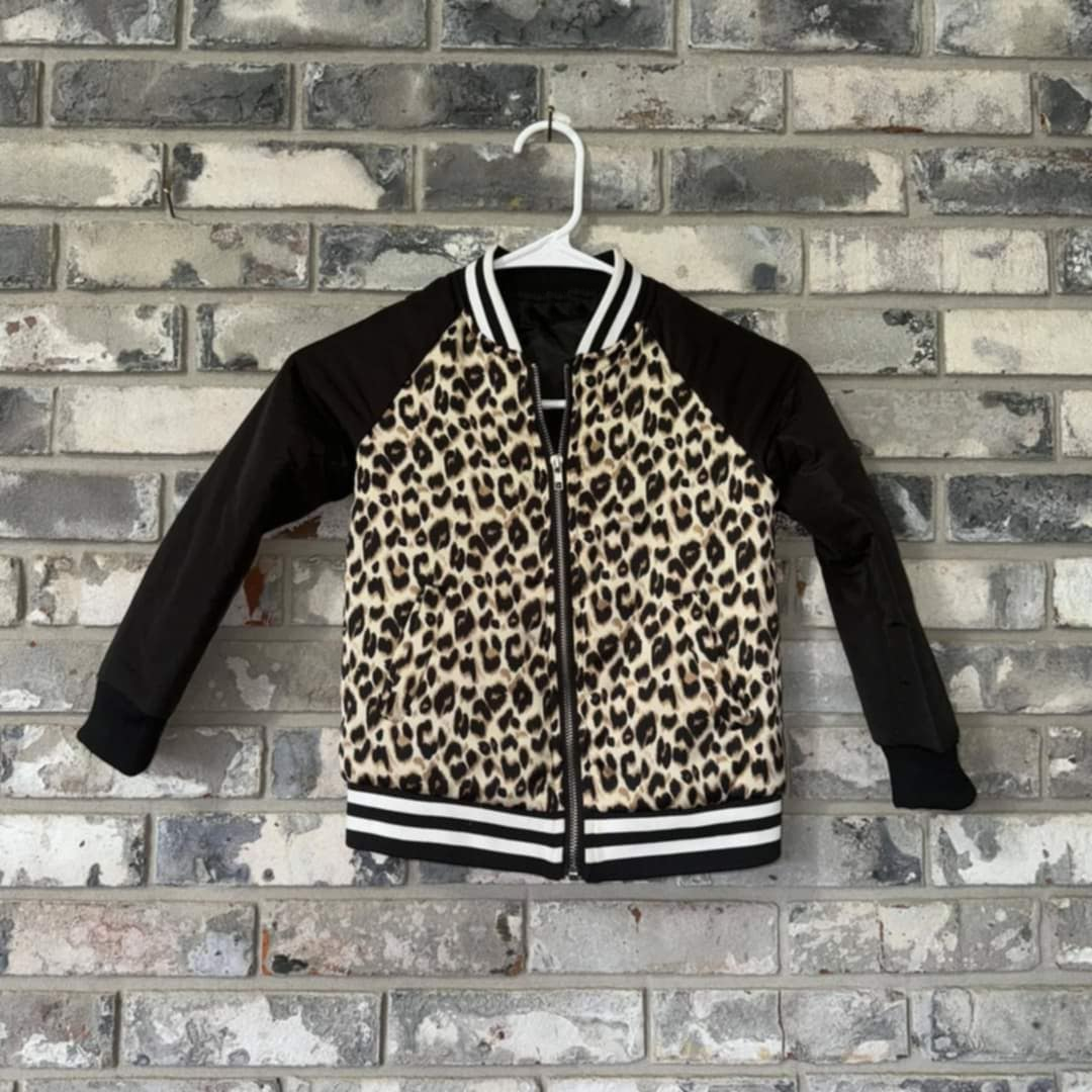 presale BLP0612 Baby Kids Leopard Black Zip Jackets Cardigan Tops 2024 8.19